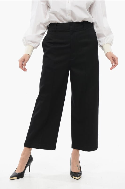 Primavera-Verano, Negro, Cintura alta, Cierre oculto, Lana, Hecho en Italia, 4 bolsillos, Trabillas para cinturón, Corte recto, VUELTA A LA OFICINA, P652729