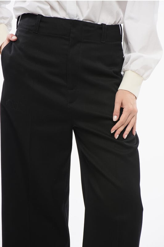 Primavera-Verano, Negro, Cintura alta, Cierre oculto, Lana, Hecho en Italia, 4 bolsillos, Trabillas para cinturón, Corte recto, VUELTA A LA OFICINA, P652729