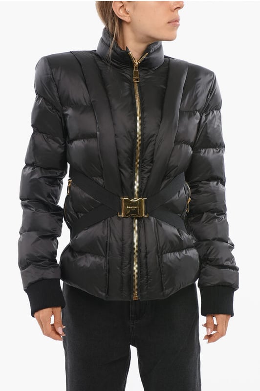 Herbst-Winter, Schwarz, Reißverschluss, Lange Ärmel, Gürtel, Steppfutter, Logo, 2 Taschen, Gefüttert, Innentasche, Made in Italy, Frontverschluss, FRENCH CHARM, P692747