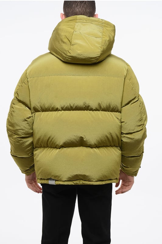 Otoño-Invierno, Verde, Cierre de cremallera, Botones, Cordón en la cintura, Capucha, 2 bolsillos, Manga larga, Forro acolchado, Cierre delantero, Cierre oculto, Casual, P694799