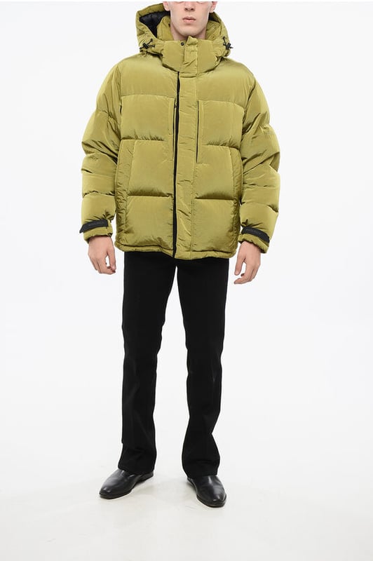 Otoño-Invierno, Verde, Cierre de cremallera, Botones, Cordón en la cintura, Capucha, 2 bolsillos, Manga larga, Forro acolchado, Cierre delantero, Cierre oculto, Casual, P694799