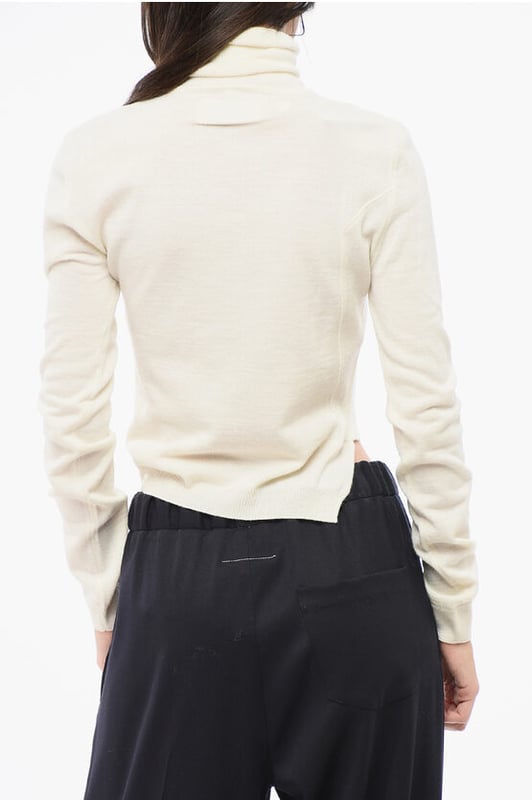 Otoño-Invierno, Beige, Manga larga, Punto, Cuello alto, P694851