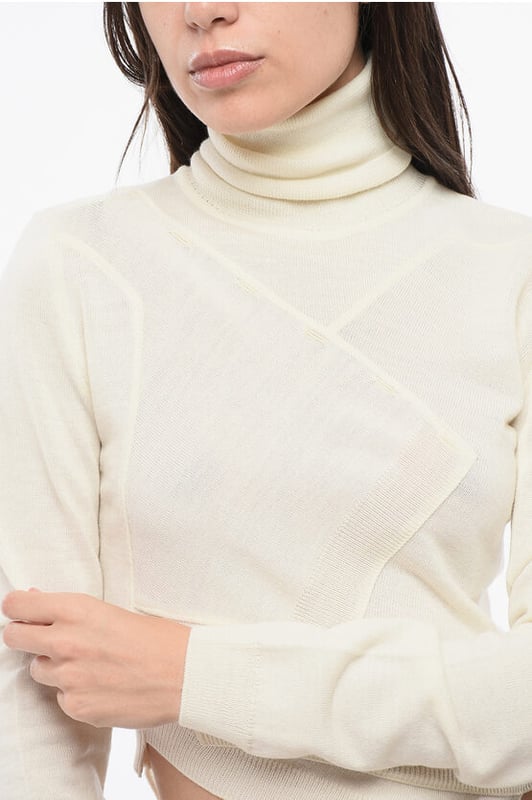 Otoño-Invierno, Beige, Manga larga, Punto, Cuello alto, P694851