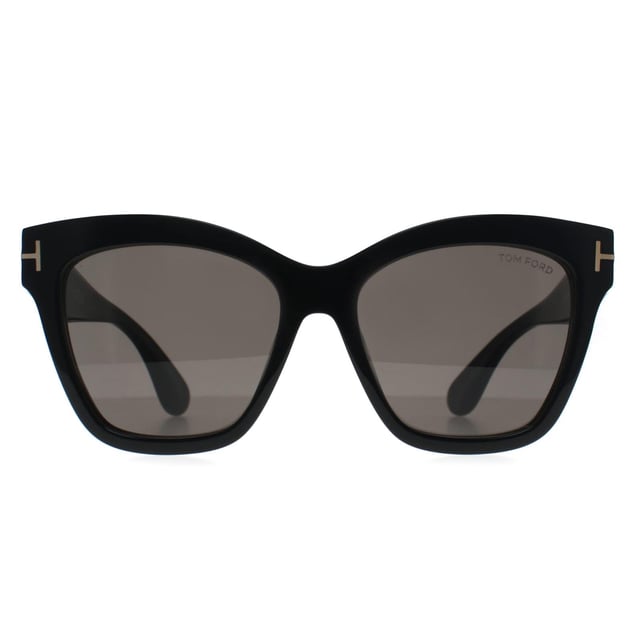 Tom Ford Butterfly Womens Shiny Black Grey with Light Mirror Elvira FT1217  Sunglasses bring a bold, sculpted butterfly shape to life with sleek lines and a confident silhouette. Made from high-quality acetate, they feature the signature metal 'T' detailing at the temples, adding a refined edge to the dramatic frame. Designed to stand out, they balance statement style with everyday sophistication, offering full eye coverage and dependable UV protection.