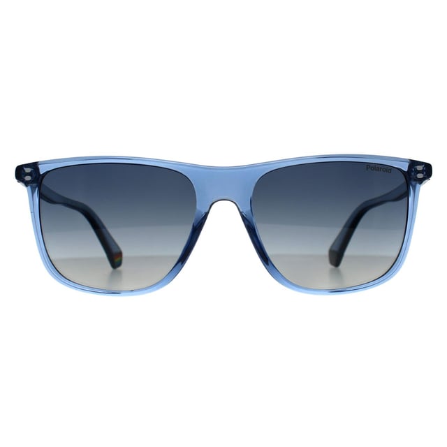 Polaroid Rectangle Heren Blauw Gradient Gepolariseerde PLD 6232/S zonnebril biedt een slank rechthoekig ontwerp gemaakt van lichtgewicht polycarbonaat, dat zowel comfort als duurzaamheid garandeert. De gepolariseerde glazen bieden 100% UV-bescherming, verminderen schittering en verbeteren de visuele helderheid in heldere omstandigheden. De slanke veren zijn voorzien van subtiele klinknageldetails die een vleugje verfijning toevoegen aan dit veelzijdige accessoire. Dankzij het ontwerp met globale pasvorm past deze zonnebril comfortabel bij verschillende gezichtsvormen.
