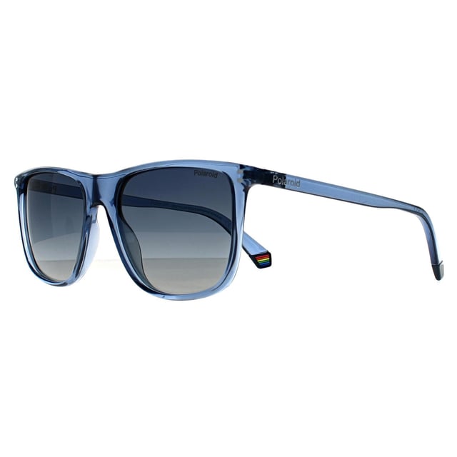 Polaroid Rectangle Heren Blauw Gradient Gepolariseerde PLD 6232/S zonnebril biedt een slank rechthoekig ontwerp gemaakt van lichtgewicht polycarbonaat, dat zowel comfort als duurzaamheid garandeert. De gepolariseerde glazen bieden 100% UV-bescherming, verminderen schittering en verbeteren de visuele helderheid in heldere omstandigheden. De slanke veren zijn voorzien van subtiele klinknageldetails die een vleugje verfijning toevoegen aan dit veelzijdige accessoire. Dankzij het ontwerp met globale pasvorm past deze zonnebril comfortabel bij verschillende gezichtsvormen.