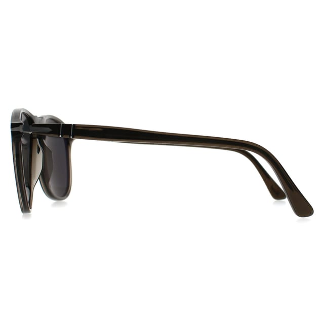 Persol Aviator Mens Smoke Black Polarized PO9649S  Sunglasses are a slimmer version of the massively popular 0649 model with the Victorflex flexible bridge with one of the very first keyhole shaped bridge designs copied here. This Terra Di Sienna model is from the vintage collection with vintage acetate and the techniques that made them revived for an authentic and extremely high quality finish.