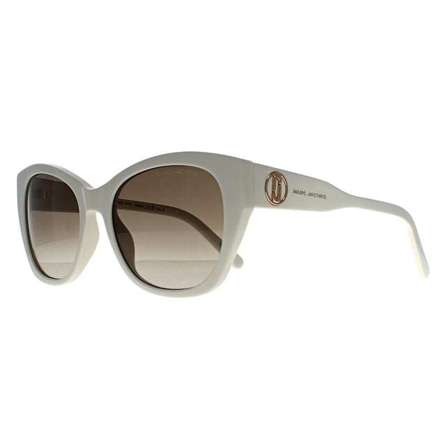 Marc Jacobs Cat Eye Womens Ivory Brown Gradient MARC 732/S  Sunglasses exude a harmonious blend of timeless sophistication and modern allure. Crafted with meticulous attention to detail, the frame boasts a sleek and distinct silhouette that seamlessly combines premium materials for durability and all-day comfort. The lenses, renowned for their quality, not only make a style statement but also offer reliable protection against harmful UV rays. Adorned with the hallmark Marc Jacobs branding, these sunglasses encapsulate refined elegance and enduring style, making them a staple for those seeking to effortlessly elevate their fashion ensemble with a dash of luxury and panache.