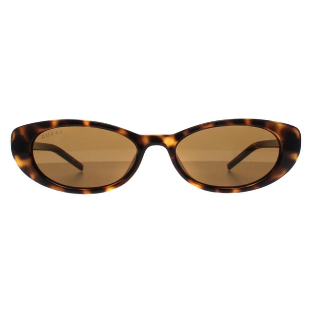 Gucci Cat Eye Womens Havana Brown GG1680S  Sunglasses are a luxurious blend of timeless elegance and contemporary style. Featuring a sleek, cat eye frame with bold lines, these sunglasses offer a sophisticated yet fashion-forward look. The high-quality lenses provide superb UV protection, shielding your eyes from harmful sun exposure while maintaining clear, crisp vision. Detailed with the iconic Gucci logo on the temples, the GG1680S sunglasses make a statement of high-end luxury and refinement. Whether you're lounging in the sun or out for a stylish outing, these sunglasses elevate any outfit with their distinctive, high-fashion appeal.