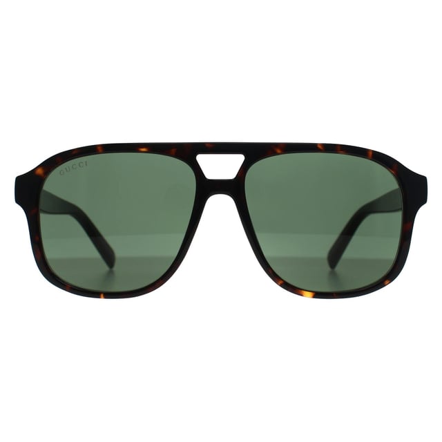 Gucci Aviator Mens Dark Havana Green GG1856S  Sunglasses combines bold shapes with sleek lines, creating a striking design that blends modern luxury with high-performance functionality.