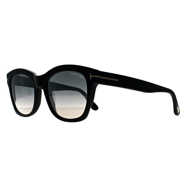 Tom Ford Square Womens Shiny Black Grey Mirrored Lauren FT0614  Sunglasses showcase a bold, oversized square silhouette that exudes vintage-inspired glamour. Crafted from high-quality acetate, they feature sleek, sculpted lines and signature â€œTâ€ temple detailing for a distinctive, luxurious finish. Combining comfort with statement-making style, these frames are a standout accessory for confident, fashion-forward wear.