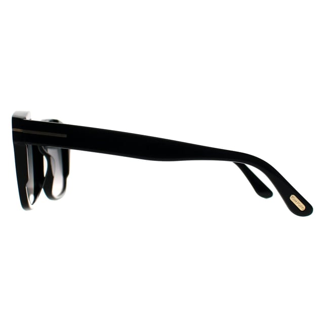Tom Ford Square Womens Shiny Black Grey Mirrored Lauren FT0614  Sunglasses showcase a bold, oversized square silhouette that exudes vintage-inspired glamour. Crafted from high-quality acetate, they feature sleek, sculpted lines and signature â€œTâ€ temple detailing for a distinctive, luxurious finish. Combining comfort with statement-making style, these frames are a standout accessory for confident, fashion-forward wear.