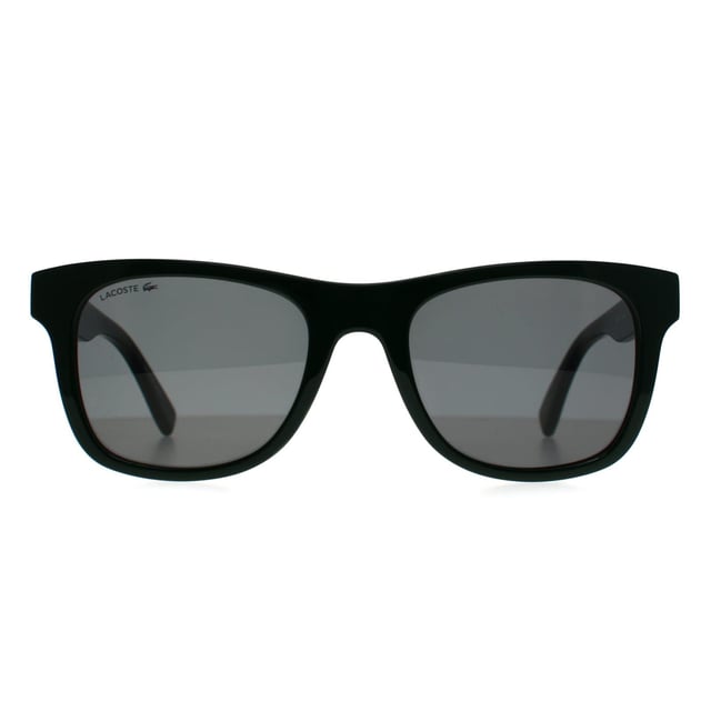 Lacoste Rectangle Mens Green Blue L978S  Sunglasses are a classic wayfarer style featuring the Lacoste crocodile logo across a white and green stripe design on the temples
