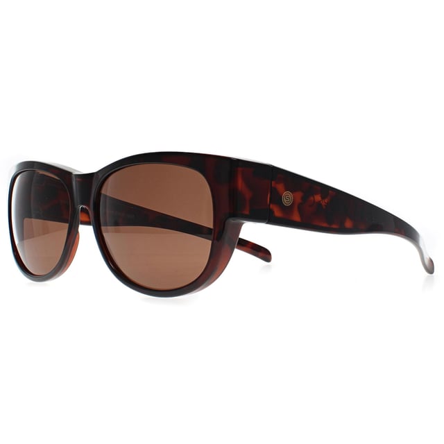 Smarty Rectangle Unisex Dark Havana Brown Polarized SE2200 Fit Over  Sunglasses are fitover sunglasses that fit nicely over your standard glasses for extra sun protection and glare reduction.