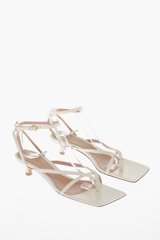DÍA DE LA MUJER, Primavera-Verano, Blanco, Tacón forrado, Suela de cuero, Piel, Hecho en Italia, Puntera cuadrada, Cierre con hebilla en el tobillo, Hebillas, P603561, Altura del tacón: 4 cm