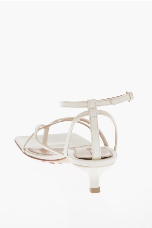 DÍA DE LA MUJER, Primavera-Verano, Blanco, Tacón forrado, Suela de cuero, Piel, Hecho en Italia, Puntera cuadrada, Cierre con hebilla en el tobillo, Hebillas, P603561, Altura del tacón: 4 cm