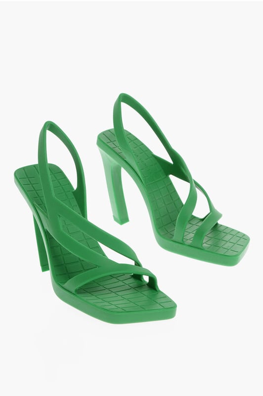 Suela de goma, Goma, Puntera cuadrada, Hecho en Italia, Sin cordones, DÍA DE LA MUJER, Tonos de primavera, Primavera-Verano, Verde, IMPRESCINDIBLES DE VERANO, P578316, TACÓN 11 CM