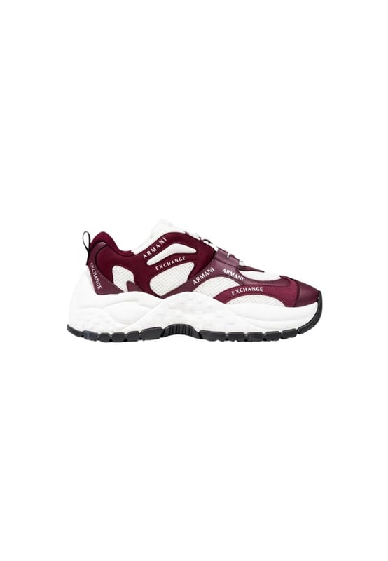 Marca: Armani Exchange.
  Genero: Mujeres.
  Tipo: Zapatillas.
  Temporada: Otono/Invierno.
  Color: morado.
  Cierre: cordones.
  Suela: goma.
  Codigo de articulo: XDX120 XV708.
  Composicion: 20% otras fibras 50% poliester 30% poliuretano.