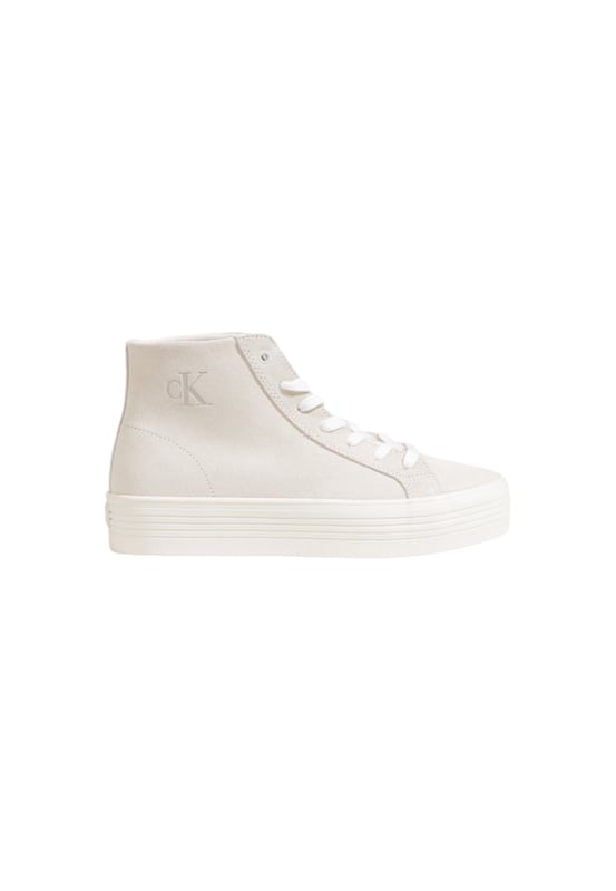 Marca: Calvin Klein Jeans.
  Genero: Mujer.
  Tipo: zapatos.
  Temporada: Otono/Invierno.
  Color: Beige.
  Cierre: Cordones.
  Suela: Goma.
  Forro: Cuero.
  Codigo del articulo: YW0YW01584.
  Composicion: 100% Cuero.
  Material: Cuero.