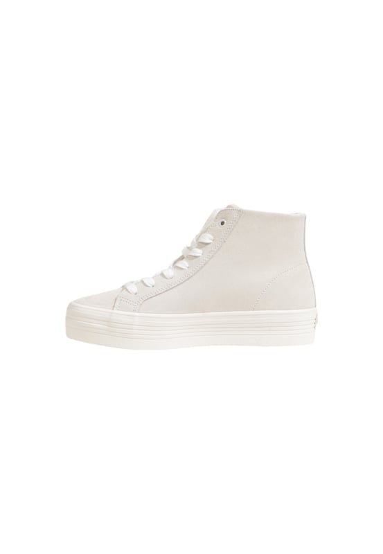 Marca: Calvin Klein Jeans.
  Genero: Mujer.
  Tipo: zapatos.
  Temporada: Otono/Invierno.
  Color: Beige.
  Cierre: Cordones.
  Suela: Goma.
  Forro: Cuero.
  Codigo del articulo: YW0YW01584.
  Composicion: 100% Cuero.
  Material: Cuero.