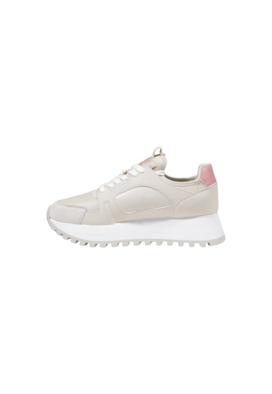 Marca: Calvin Klein Jeans.
  Genero: Mujer.
  Tipo: Zapatos.
  Temporada: Primavera/Verano.
  Color: Beige.
  Suela: Goma.
  Codigo del articulo: YW0YW01642.
  Composicion: 60% poliester 40% poliuretano.