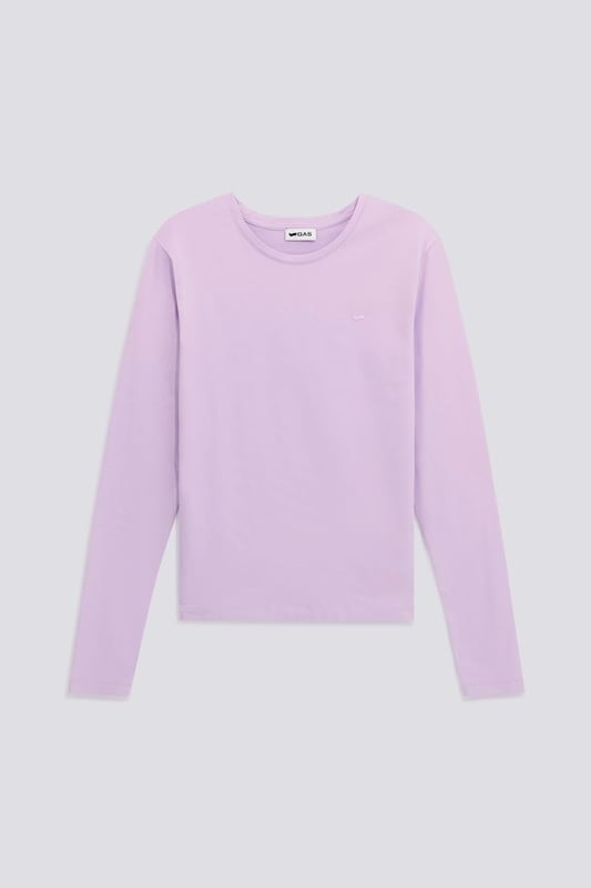 Langärmeliges Damen-T-Shirt mit schmaler Passform aus Stretch-Baumwolljersey. Der tonale Prägedruck am hinteren Halsausschnitt verleiht diesem unverzichtbaren Stück einen Hauch von Stil, perfekt für minimalistische und raffinierte Looks. Hauptmerkmale: Passform: Schmal Material: Stretch-Baumwolljersey Einzelheiten: Tonal geprägter Druck am hinteren Halsausschnitt