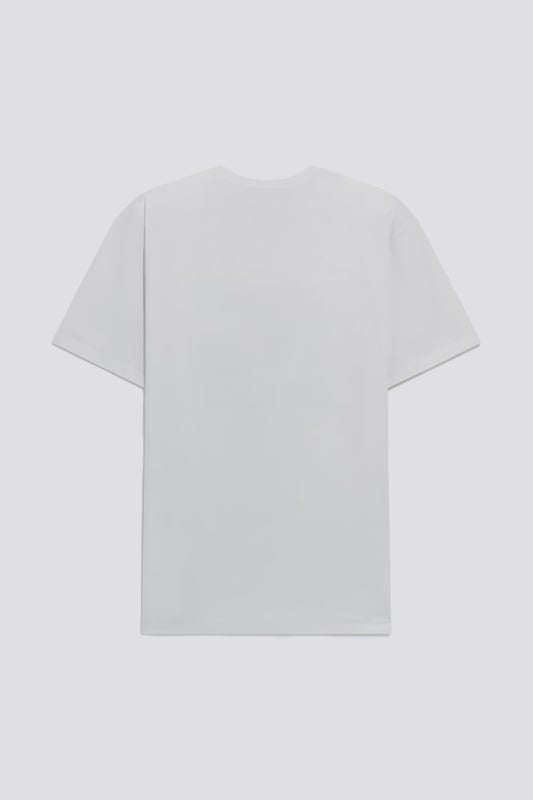 Esta camiseta de manga corta en punto elástico está adornada con un estampado multicolor de arco iris en el pecho, un símbolo icónico de la marca. Perfecta para quienes buscan un estilo colorido, esta prenda añade un toque extra a la ropa diaria.  Características principales:  Jersey elástico Corte entallado Estampado arco iris