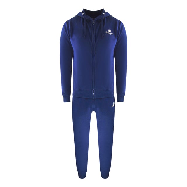 Elevate your casual wardrobe with the Aquascutum Navy Blue Zip-Up Hoodie and Track Pants Set. Crafted from a comfortable blend of 95% cotton and 5% elastane, this set offers both softness and flexibility for all-day wear. The sleek navy blue design provides a timeless, versatile look perfect for relaxing at home or running errands. Made with quality craftsmanship in China, this set combines style and comfort effortlessly, making it an essential addition to any modern man's collection. Experience the perfect balance of durability and ease with Aquascutum's signature attention to detail