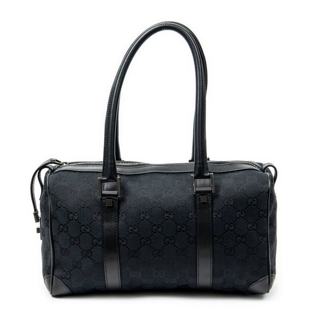 Gucci Bolsos Small Boston  Bolso de hombro en Negro Lienzo y Plata hardware. El producto esta en Excelentes Condiciones (A).
  Dimensiones: 28x17x10 cm 
  Accesorios incluidos: Dustbag
  Notas de Hardware: Cremallera ligeramente descolorida
  BrandCo Paris encuentra artículos raros y en las mejores condiciones a precios increíbles. ¡Vale la pena tener paciencia! Compra con confianza: todos los artículos de BrandCo Paris son seleccionados y autenticados cuidadosamente por nuestro equipo de expertos.
  Todos los artículos vienen con un certificado de autenticidad y un embalaje entregado por BrandCo Paris.
  Tabla de clasificación de la condición del artículo
  N (como nuevo)
  AA (perfecto estado)
  A (excelente estado)
  AB (muy buen estado)
  B (bueno/regular)