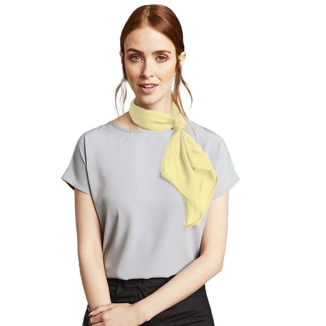 Lichte en glanzende dames chiffonsjaal. Aanvullingen mannen PR750 stropdas. Stof 100% Polyester, Chiffon weven Gewicht40gsm. Een maat - Breedte 6.5/16.5cm, Lengte 38.5/98cm.
