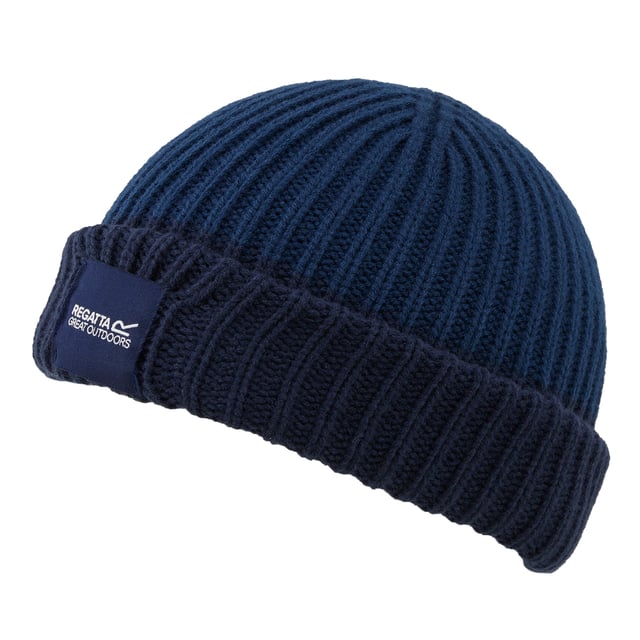 100% Acrylic. Fabric: Knitted. Design: Logo. Turned Up Cuff.