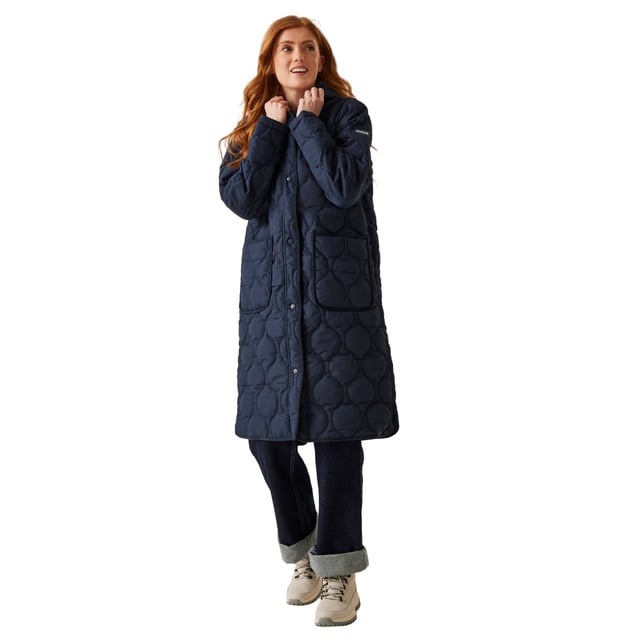 100% Polyester. Filling: Down-Touch, Warmloft. Fabric: Micro Poplin. Lining: Taffeta. Design: Plain, Quilted, Sleeve Patches. Fabric Technology: DWR Finish, Lightweight, Water Repellent. Neckline: Hooded. Sleeve-Type: Long-Sleeved. Hood Features: Drawcord, Grown On Hood. Length: Longline. Pockets: 2 Front Pockets. Fastening: Snap Closure, Stormflap. Sustainability: Made from Recycled Materials. 8 UK: 32 in. 10 UK: 34 in. 12 UK: 36 in. 14 UK: 38 in. 20 UK: 45 in. 22 UK: 48 in. 24 UK: 50 in. 26 UK: 52 in. 18 UK: 43 in. 16 UK: 40 in.