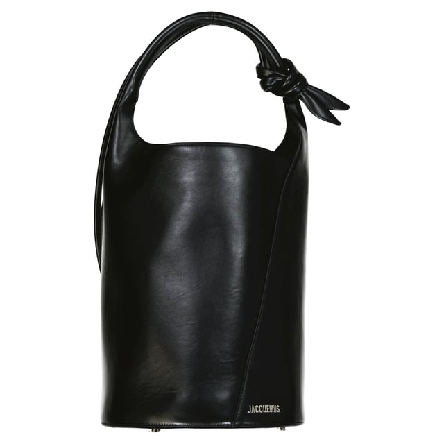 Composition: 100% calf leather  
Lining: Cotton  
Silver-tone hardware
One internal zip pocket
Silver-tone logo lettering
Knot detail tubular handle
Two adjustable shoulder straps
Hidden closure with snap buttons
Metal foot detail
Length 26,5 cm
Width 26.5 cm
Total height 59 cm
Height without handle 35 cm
Made in  Italy
Gender: WOMEN
Product code: 245BA368 3173 990
Barcode: 9990002769509
Code: BAG JQ 2 TH FW24 12208
 Measurments:  width: 265 mm length: 265 mm height: 350 mm strap length: 0 mm handle drop: 240 mm
