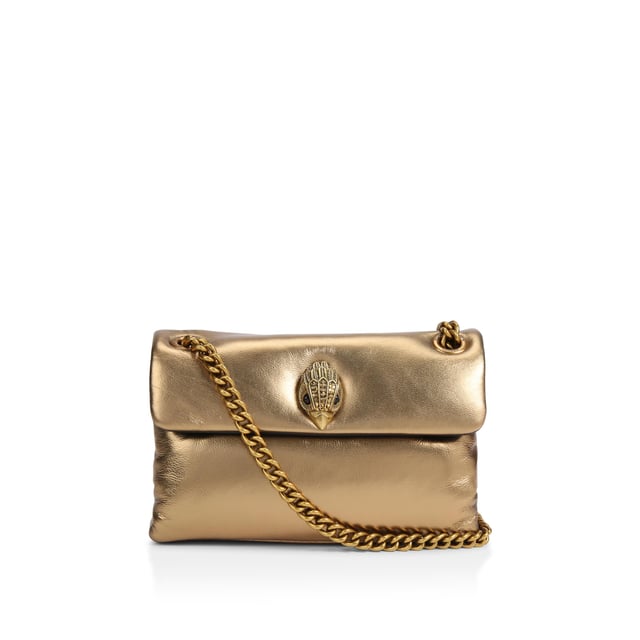 The KGL Mini Kew Bag is crafted from a smooth lambskin leather. The gold-coloured metal eagle head features crystals on the front flap. 14cm (H), 20cm (L), 6cm (D). Strap drop cross body: 120cm. Strap drop shoulder: 70cm.