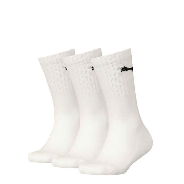 3er-Pack. 77% Baumwolle, 21% Polyamid, 2% Elastan. Gewebe: Dobby, Weiche Haptik. Marke: Puma. Design: Logo, gerippt. Gewebetechnik: Stoßdämpfend. Sohle: gepolstert. Flache Naht an der Zehe.