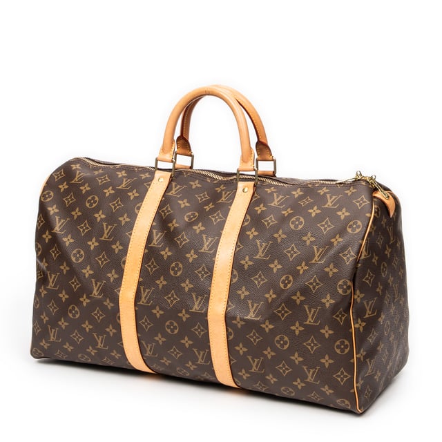 Louis Vuitton Taschen Keepall 5 Reisetasche und Braun Beschichtete Leinwand und Goldenes Messing hardware. Das Produkt ist auf in ausgezeichnetem Zustand (A).
  Abmessungen: 50x26x22 cm 
  Zubehör inklusive: None
  Äußere Hinweise: Leichte Wasserzeichen auf der Vachetta
  BrandCo Paris hat seltene Artikel und die besten Konditionen zu unglaublichen Preisen vorgestellt. Geduld lohnt sich! Kaufen Sie mit Vertrauen: Alle Artikel von BrandCo Paris sind von unserem Expertenteam ausgewählt und authentisch.
  Alle Artikel enthalten ein Echtheitszertifikat und wurden von BrandCo Paris übernommen.
  Tabelle zur Klassifizierung des Artikelzustands
  N (wie neu)
  AA (perfekter Zustand)
  A (ausgezeichneter Zustand)
  AB (sehr guter Zustand)
  B (gut/mittelmäßig)