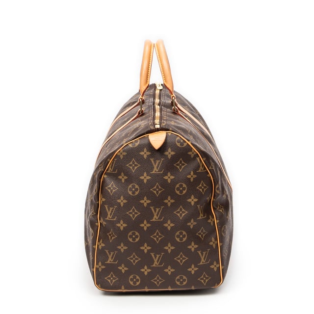Louis Vuitton Taschen Keepall 5 Reisetasche und Braun Beschichtete Leinwand und Goldenes Messing hardware. Das Produkt ist auf in ausgezeichnetem Zustand (A).
  Abmessungen: 50x26x22 cm 
  Zubehör inklusive: None
  Äußere Hinweise: Leichte Wasserzeichen auf der Vachetta
  BrandCo Paris hat seltene Artikel und die besten Konditionen zu unglaublichen Preisen vorgestellt. Geduld lohnt sich! Kaufen Sie mit Vertrauen: Alle Artikel von BrandCo Paris sind von unserem Expertenteam ausgewählt und authentisch.
  Alle Artikel enthalten ein Echtheitszertifikat und wurden von BrandCo Paris übernommen.
  Tabelle zur Klassifizierung des Artikelzustands
  N (wie neu)
  AA (perfekter Zustand)
  A (ausgezeichneter Zustand)
  AB (sehr guter Zustand)
  B (gut/mittelmäßig)