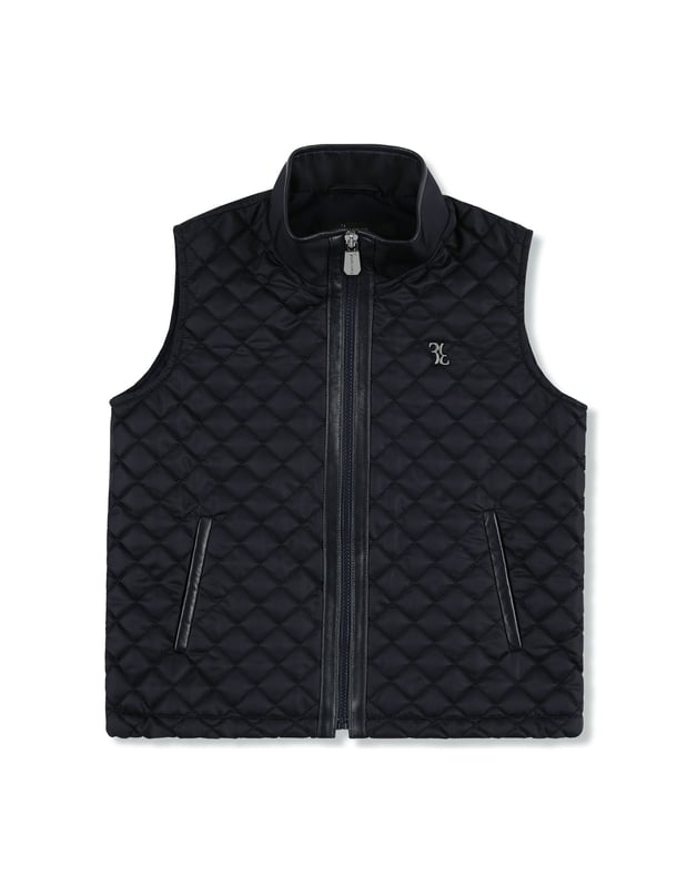 Esta chaqueta de nailon sin mangas, ideal para salir, presenta una parte frontal acolchada con relleno y el símbolo de la firma en la parte izquierda del pecho. Dos bolsillos insertados y cierre de cremallera. Forro interior.