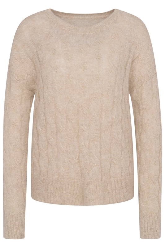 Erlebe die Eleganz des bugatti Pullovers mit seinem charakteristischen Zopfmuster und seinem dezenten Glanzeffekt. Hergestellt aus einer weichen Alpaka-Wollmischung, bietet er luxuriösen Tragekomfort. Der klassische Rundhalsausschnitt und die normale Passform sorgen für eine schmeichelhafte Silhouette. Ein glanzvoller Akzent für deine Garderobe!