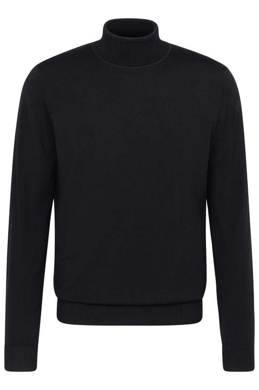 Wärme dich stilvoll mit dem bugatti Rollkragenpullover aus 100 % Merinowolle. Dieser Klassiker bietet mit seinem Rollkragen und der bequemen Regular-Fit-Passform optimalen Tragekomfort. Die hochwertige Wolle sorgt für Weichheit, während die Rippenbündchen den Pullover perfekt abschließen. Eine dezente Metallplakette am Saum fügt eine elegante Note hinzu.