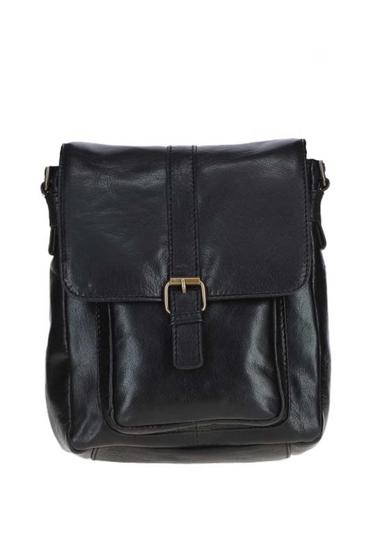 This stylish leather messenger bag combines functionality and elegance, ideal for everyday use. Made from premium leather with brass hardware, it offers a spacious main compartment, two internal pockets, one outer compartment, and a convenient back zip pocket for easy access. The adjustable shoulder strap ensures a comfortable fit, and the fully lined interior adds durability and a touch of luxury. Dimensions: (L) 23 cm x (W) 10 cm x (H) 25 cm with a drop-down strap length of 34 cm.