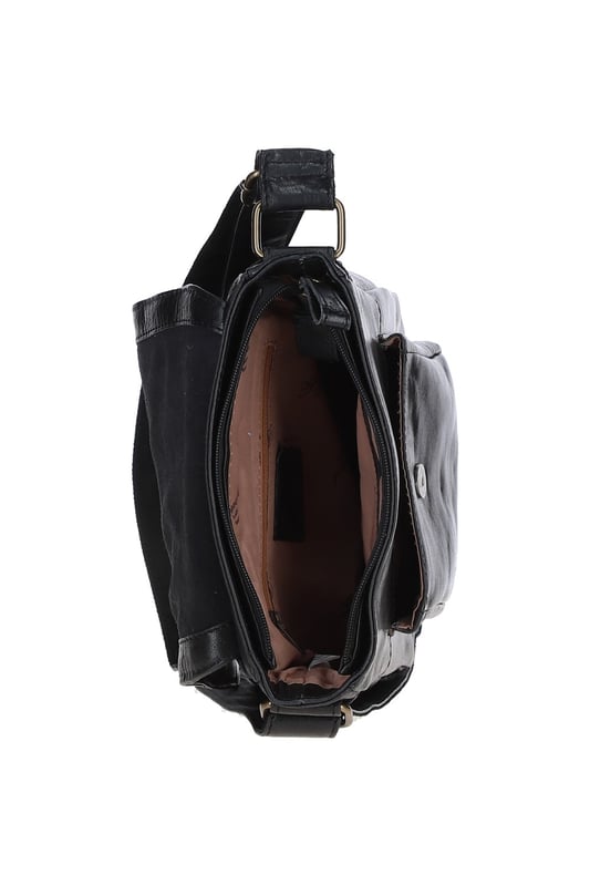 This stylish leather messenger bag combines functionality and elegance, ideal for everyday use. Made from premium leather with brass hardware, it offers a spacious main compartment, two internal pockets, one outer compartment, and a convenient back zip pocket for easy access. The adjustable shoulder strap ensures a comfortable fit, and the fully lined interior adds durability and a touch of luxury. Dimensions: (L) 23 cm x (W) 10 cm x (H) 25 cm with a drop-down strap length of 34 cm.