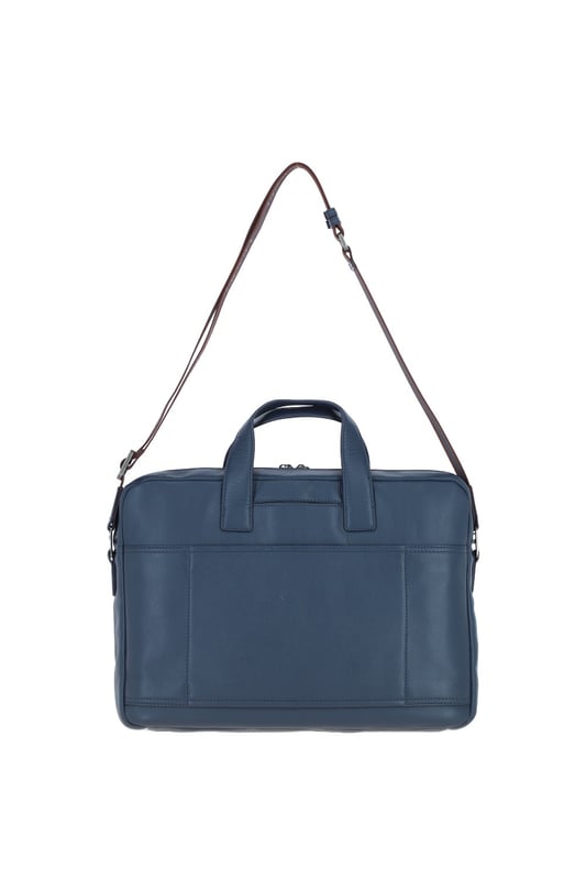 The Brampton Leather Laptop Bag combines style and functionality, crafted from 100% genuine leather for modern professionals. It features a padded laptop compartment, two external zip pockets, an external slip-in pocket, seven internal slip-in pockets, and an internal zip pocket for valuables. Equipped with a sturdy top handle and adjustable shoulder strap, this sleek and durable bag is perfect for commuting and business travel, gaining character with use. Dimensions: (L) 39.5 cm x (H) 30 cm x (W) 8.5 cm, with a strap length of 63.5 cm (longest) and 36 cm (shortest).