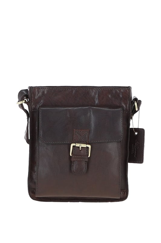 Crafted for style and convenience, this leather flap over side bag is the perfect hands-free companion for daily outings. With a spacious main compartment secured by a magnetic flap closure, it also features 2 outer pockets for quick-access items and 2 internal pockets to keep essentials organized. The gold-coloured hardware adds a refined touch, while the adjustable strap with a 35–72 cm drop length offers versatile wear as a crossbody or shoulder bag. Dimensions: 20 cm (L) x 7.5 cm (W) x 24 cm (H).