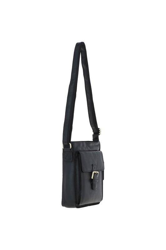 Crafted for style and convenience, this leather flap over side bag is the perfect hands-free companion for daily outings. With a spacious main compartment secured by a magnetic flap closure, it also features 2 outer pockets for quick-access items and 2 internal pockets to keep essentials organized. The gold-coloured hardware adds a refined touch, while the adjustable strap with a 35–72 cm drop length offers versatile wear as a crossbody or shoulder bag. Dimensions: 20 cm (L) x 7.5 cm (W) x 24 cm (H).