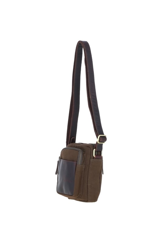 Crafted for style and functionality, this premium canvas and leather crossbody bag is the perfect companion for everyday essentials, offering a sleek yet durable design with ample storage while maintaining a compact and lightweight feel. Measuring 17 cm in length, 7.5 cm in width, and 21 cm in height, it features three external pockets and two internal pockets for effortless organization. Made from durable canvas with genuine leather accents, it exudes a classic, sophisticated look, making it ideal for daily use, travel, or casual outings. The adjustable 59 cm strap ensures a comfortable and customizable fit.