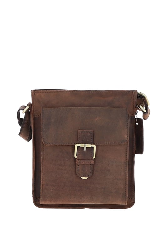 Crafted for style and convenience, this leather flap over side bag is the perfect hands-free companion for daily outings. With a spacious main compartment secured by a magnetic flap closure, it also features 2 outer pockets for quick-access items and 2 internal pockets to keep essentials organized. The gold-coloured hardware adds a refined touch, while the adjustable strap with a 35–72 cm drop length offers versatile wear as a crossbody or shoulder bag. Dimensions: 20 cm (L) x 7.5 cm (W) x 24 cm (H).