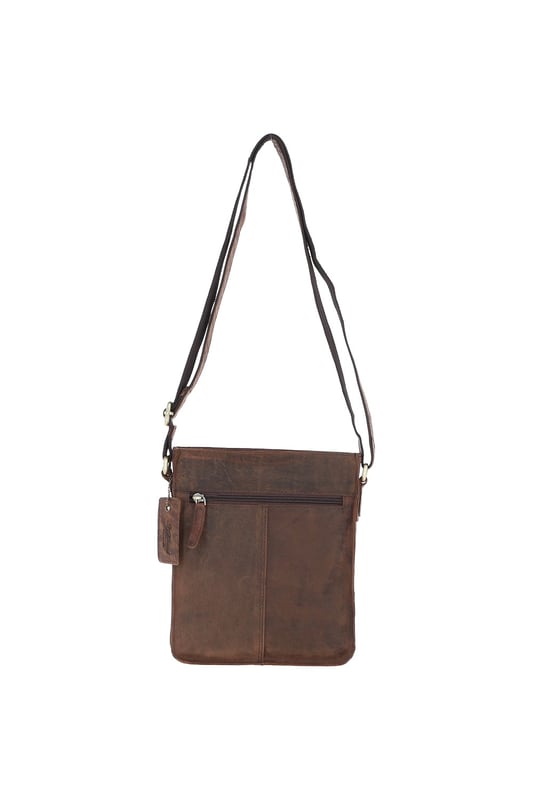 Crafted for style and convenience, this leather flap over side bag is the perfect hands-free companion for daily outings. With a spacious main compartment secured by a magnetic flap closure, it also features 2 outer pockets for quick-access items and 2 internal pockets to keep essentials organized. The gold-coloured hardware adds a refined touch, while the adjustable strap with a 35–72 cm drop length offers versatile wear as a crossbody or shoulder bag. Dimensions: 20 cm (L) x 7.5 cm (W) x 24 cm (H).