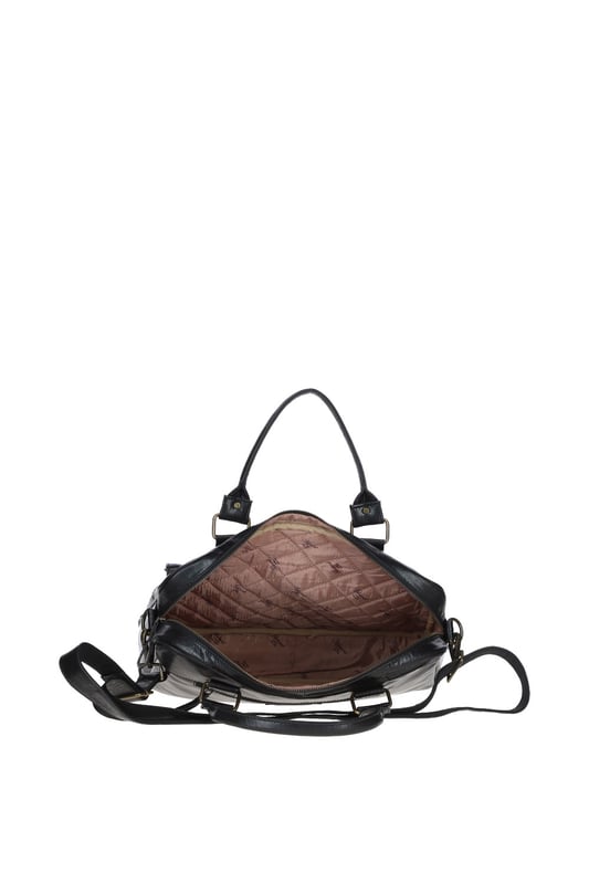 This premium leather laptop bag combines style and functionality, featuring a spacious main compartment, two front buckle pockets for organisation, and sturdy handles with brass hardware. It includes an adjustable, detachable shoulder strap and a fully lined branded interior. Dimensions: (L) 41 cm x (W) 11 cm x (H) 31 cm with a 30 cm shoulder strap drop length.