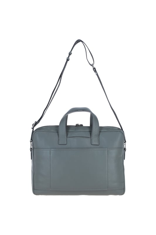 The Brampton Leather Laptop Bag combines style and functionality, crafted from 100% genuine leather for modern professionals. It features a padded laptop compartment, two external zip pockets, an external slip-in pocket, seven internal slip-in pockets, and an internal zip pocket for valuables. Equipped with a sturdy top handle and adjustable shoulder strap, this sleek and durable bag is perfect for commuting and business travel, gaining character with use. Dimensions: (L) 39.5 cm x (H) 30 cm x (W) 8.5 cm, with a strap length of 63.5 cm (longest) and 36 cm (shortest).